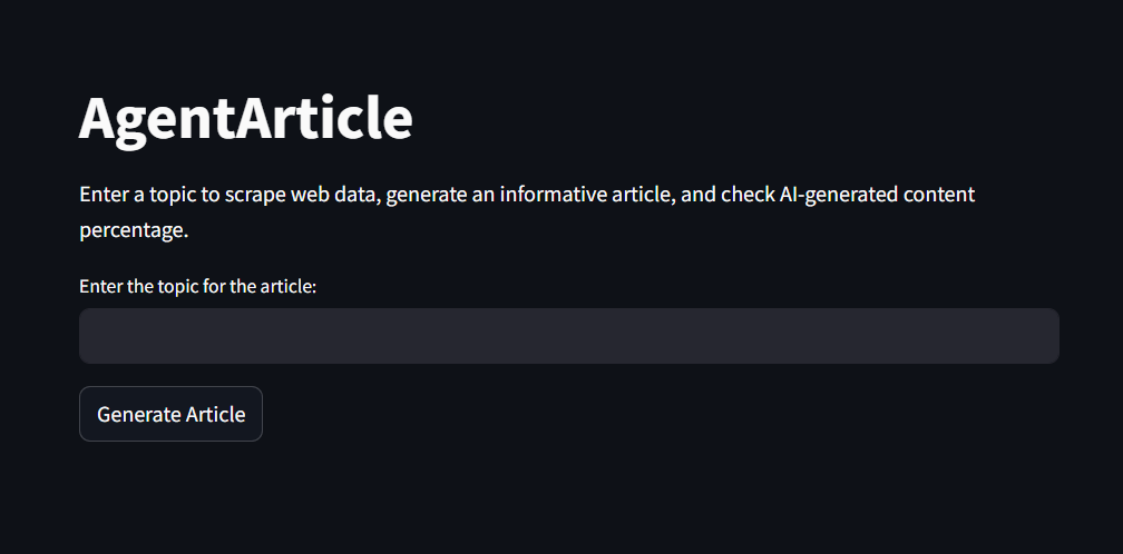 AgentArticle Project